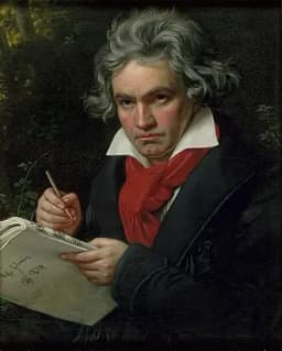 Portrait of Ludwig van Beethoven, revolutionary composer of advanced sonata architecture